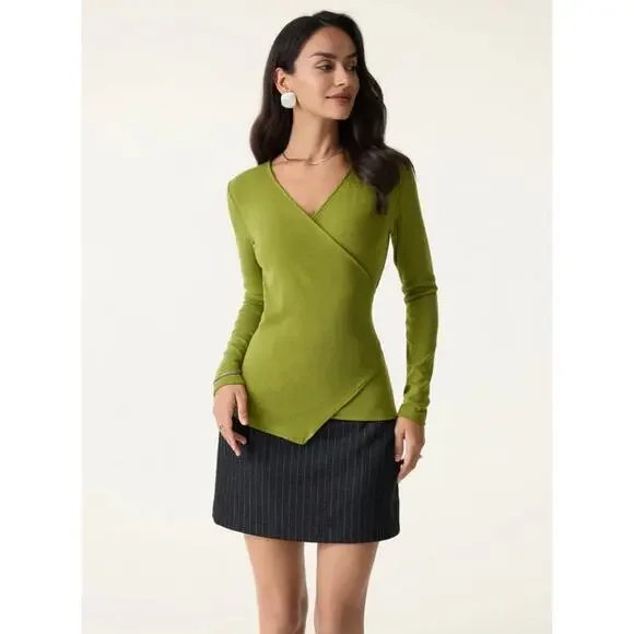 OGL LiteWarm Surplice Skimming Long Sleeve Top NWT SIZE XL - Picture 4 of 6